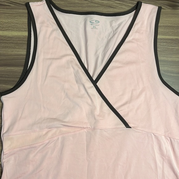 Champion pink with brown trim tank top. - Picture 3 of 10